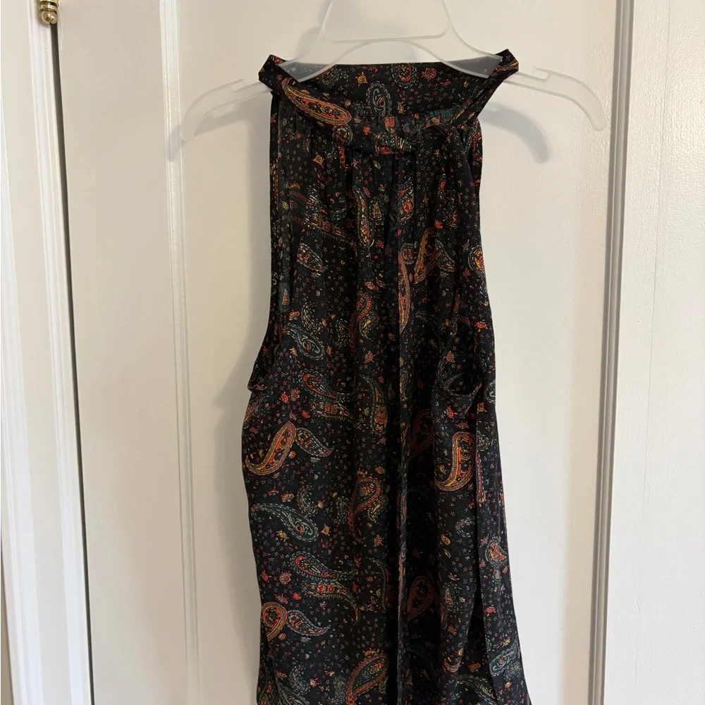 J.Crew Silk Paisley Halter Tie-Neck Top Size 2